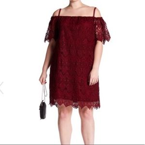 Hope and Harlow Womens Dress Cold Shoulder Lace